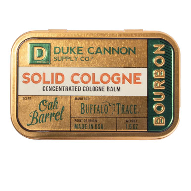 Duke Cannon Supply Co. Solid Cologne Bourbon - Charred Oak Barrel - Men's Concentrated Balm 1.5 oz.