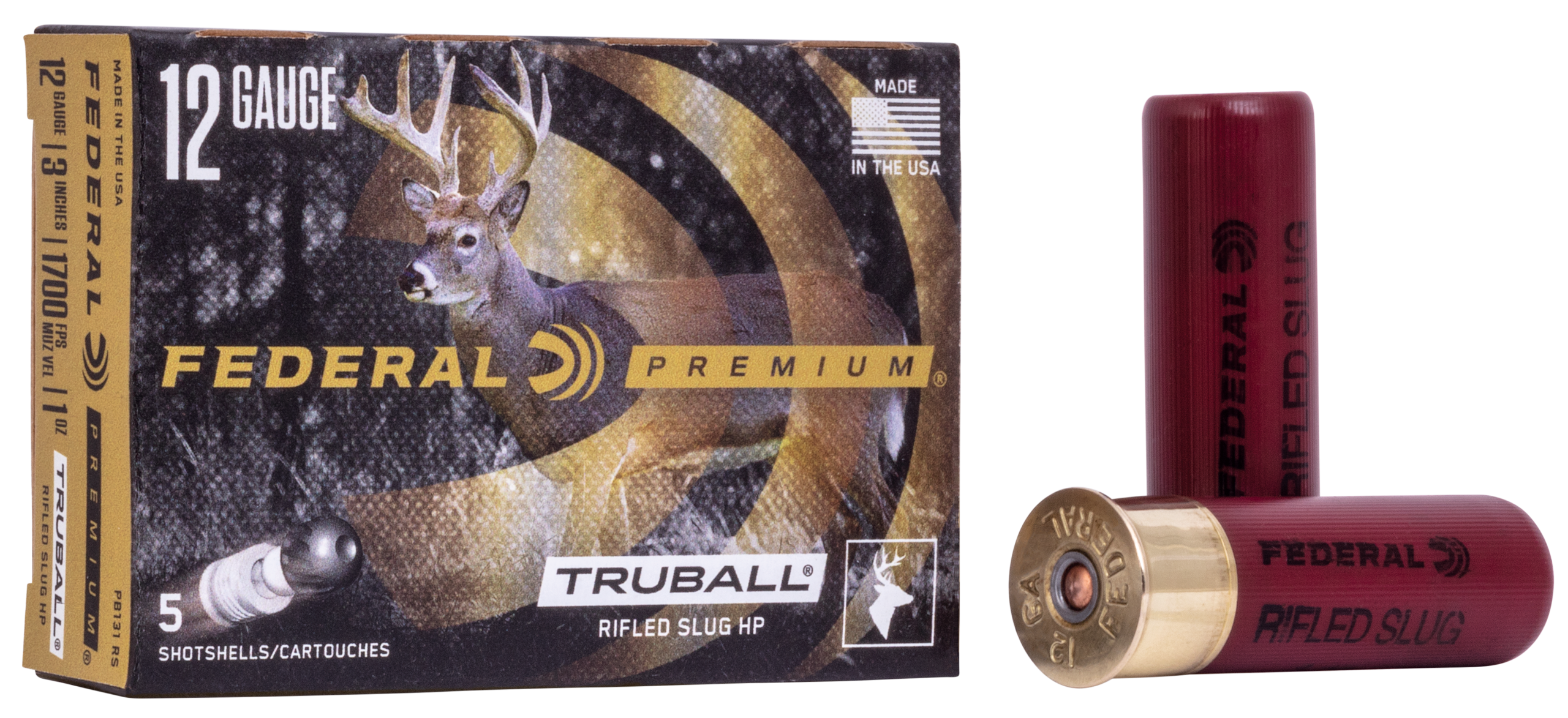 Federal Premium Vital-Shok TruBall 12 Gauge 3" 1 oz Rifled Slug 5 Rd - Box or Case