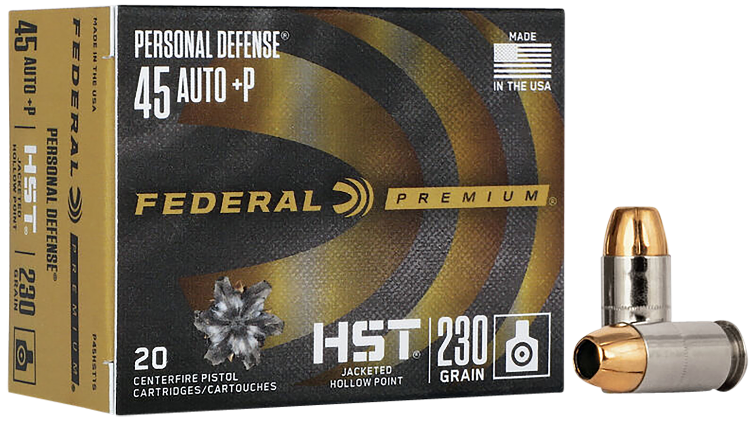 Federal Premium Personal Defense 45 ACP +P 230gr HST Jacketed Hollow Point 20rd - Box or Case
