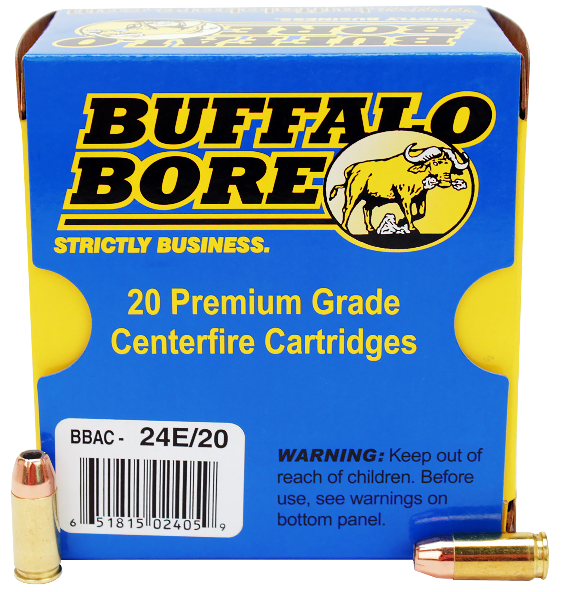 Buffalo Bore Ammunition Personal Defense Strictly Business 9mm Luger +P 124gr Jacketed Hollow Point 20 Rd Box - Box or Case