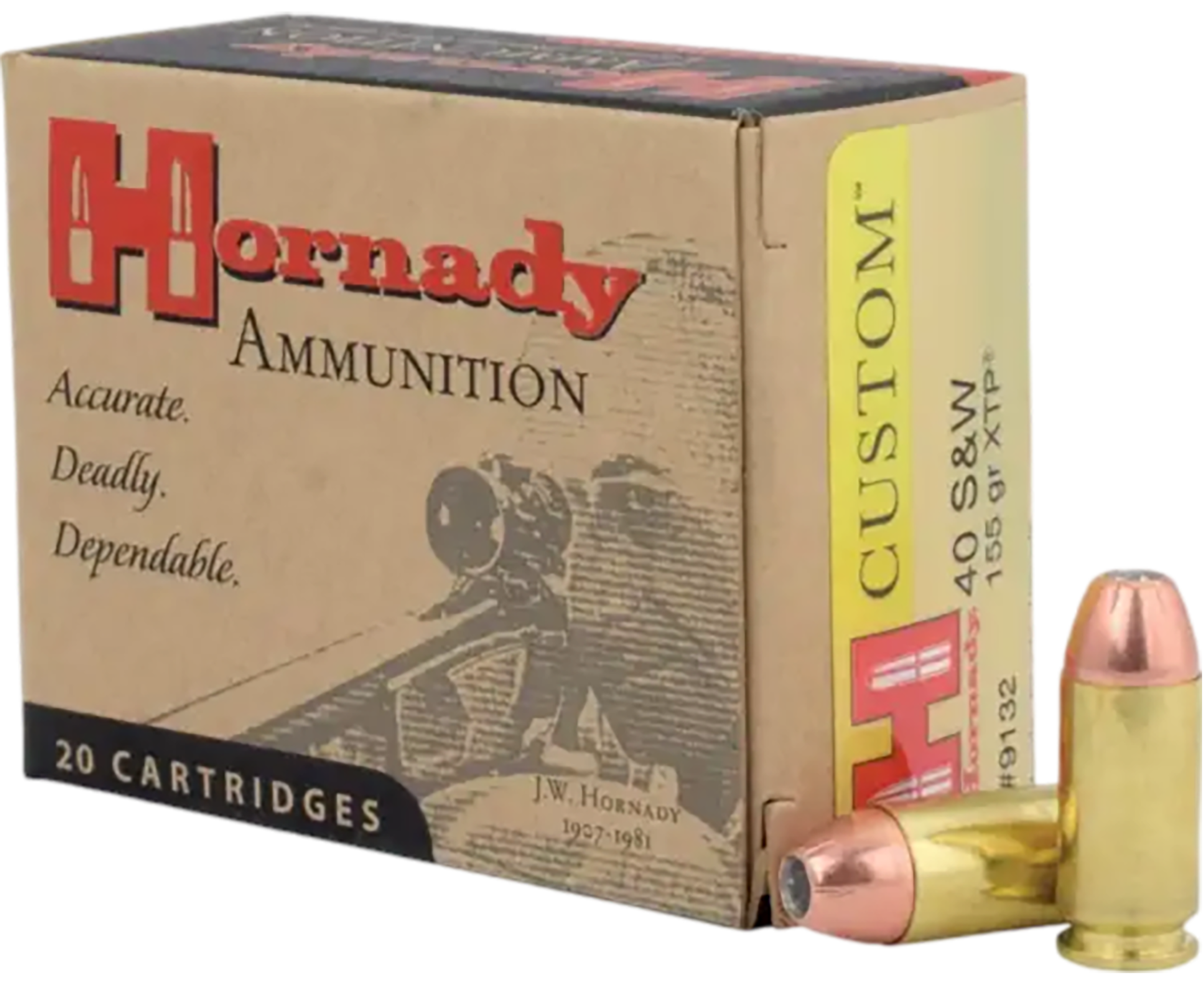 Hornady Custom 40 S&W 155gr XTP Hollow Point 20rd Box - Box or Case