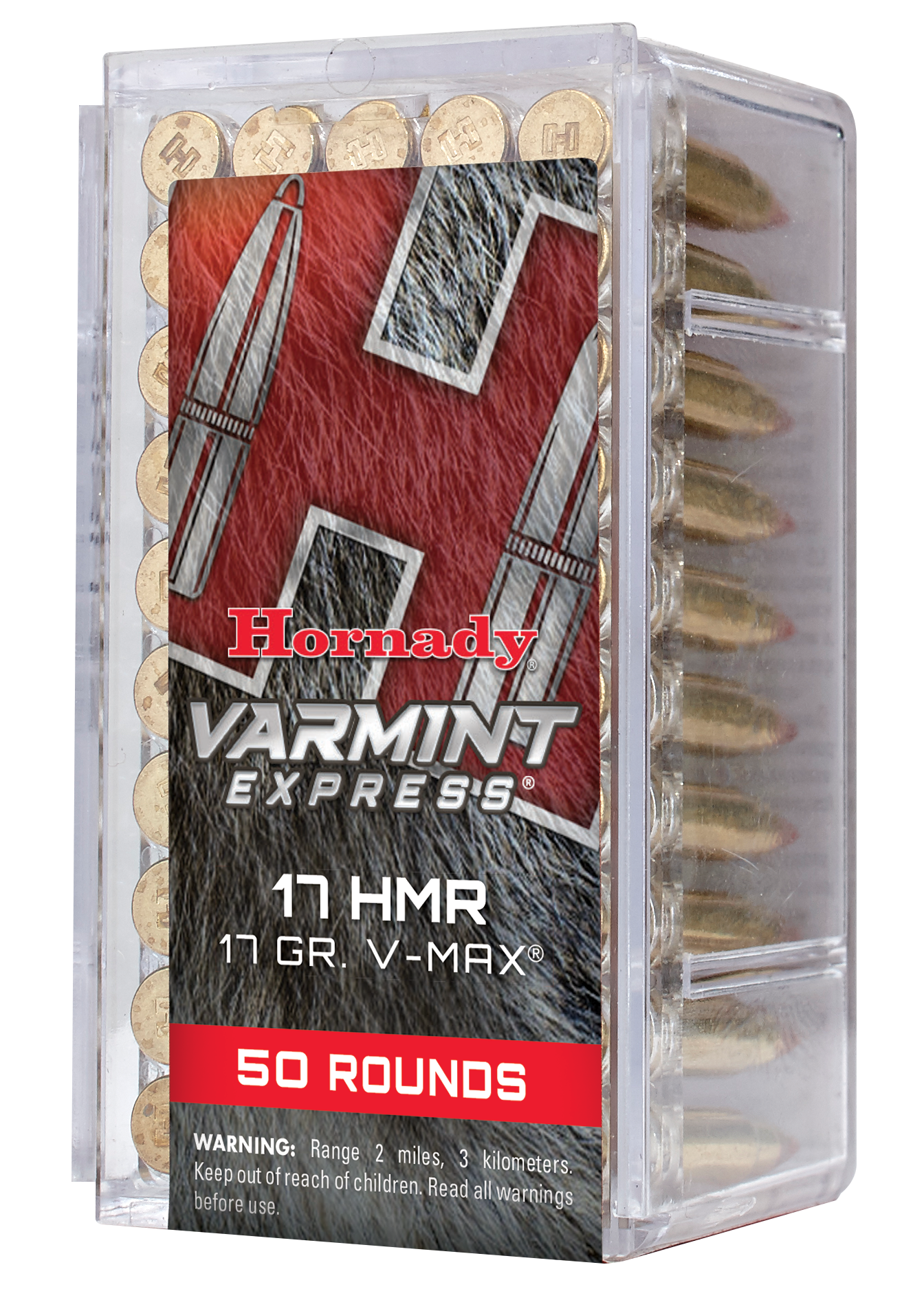 Hornady Varmint Express 17 HMR 17gr V-MAX 50/Box - Box or Case