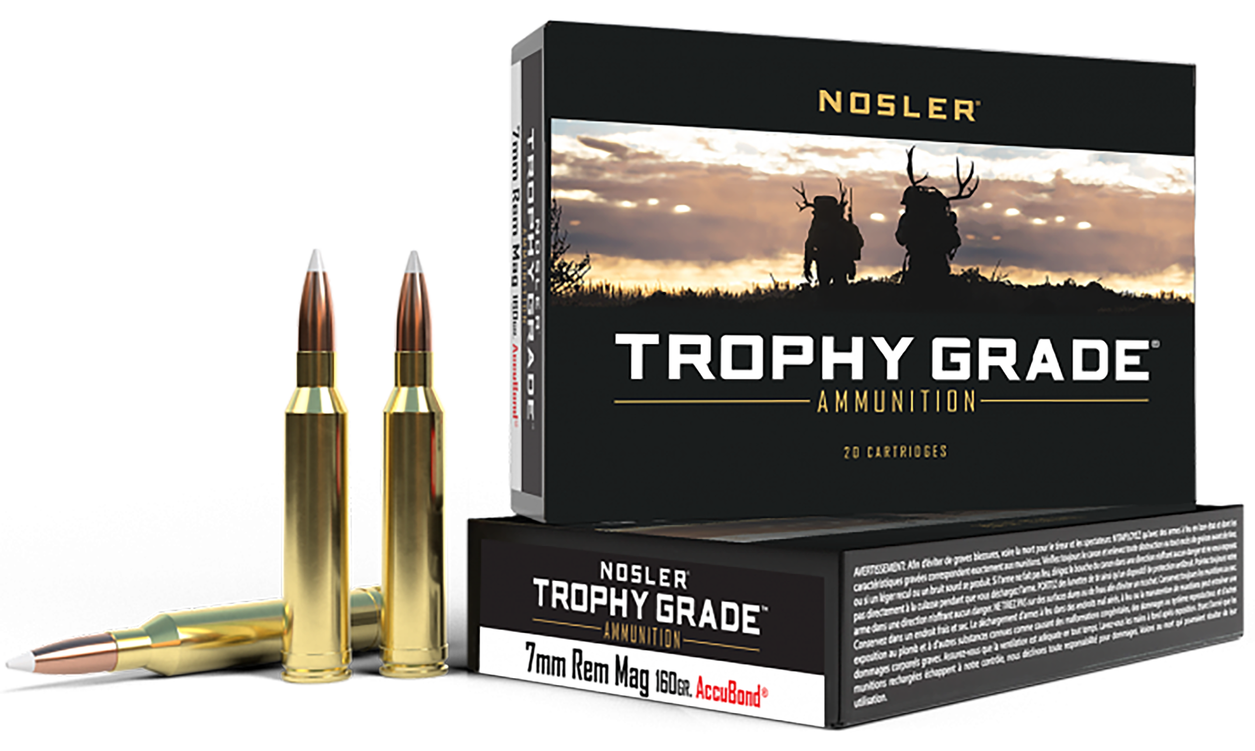 Nosler Trophy Grade 7mm Rem Mag 160gr AccuBond 20-Rd/Box - Box or Case
