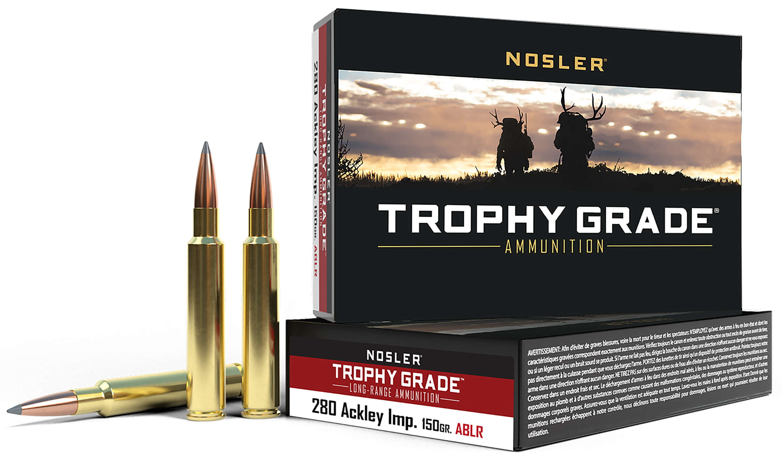 Nosler Trophy Grade Long Range 280 Ackley Improved 150gr AccuBond LR 20-Rd/Box - Box or Case