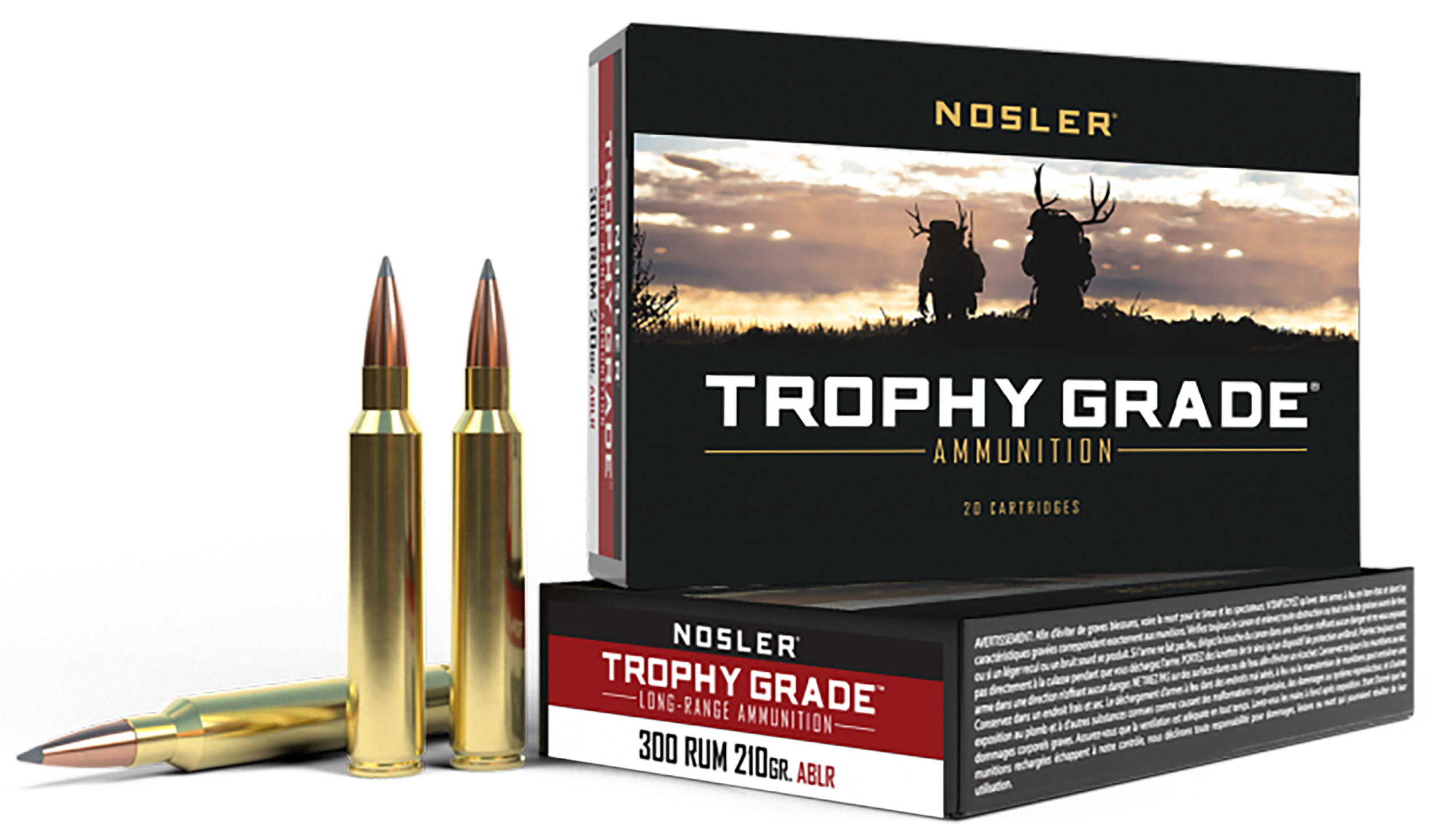 Nosler Trophy Grade Long-Range 300 RUM 210gr AccuBond Long Range 20/Box - Box or Case