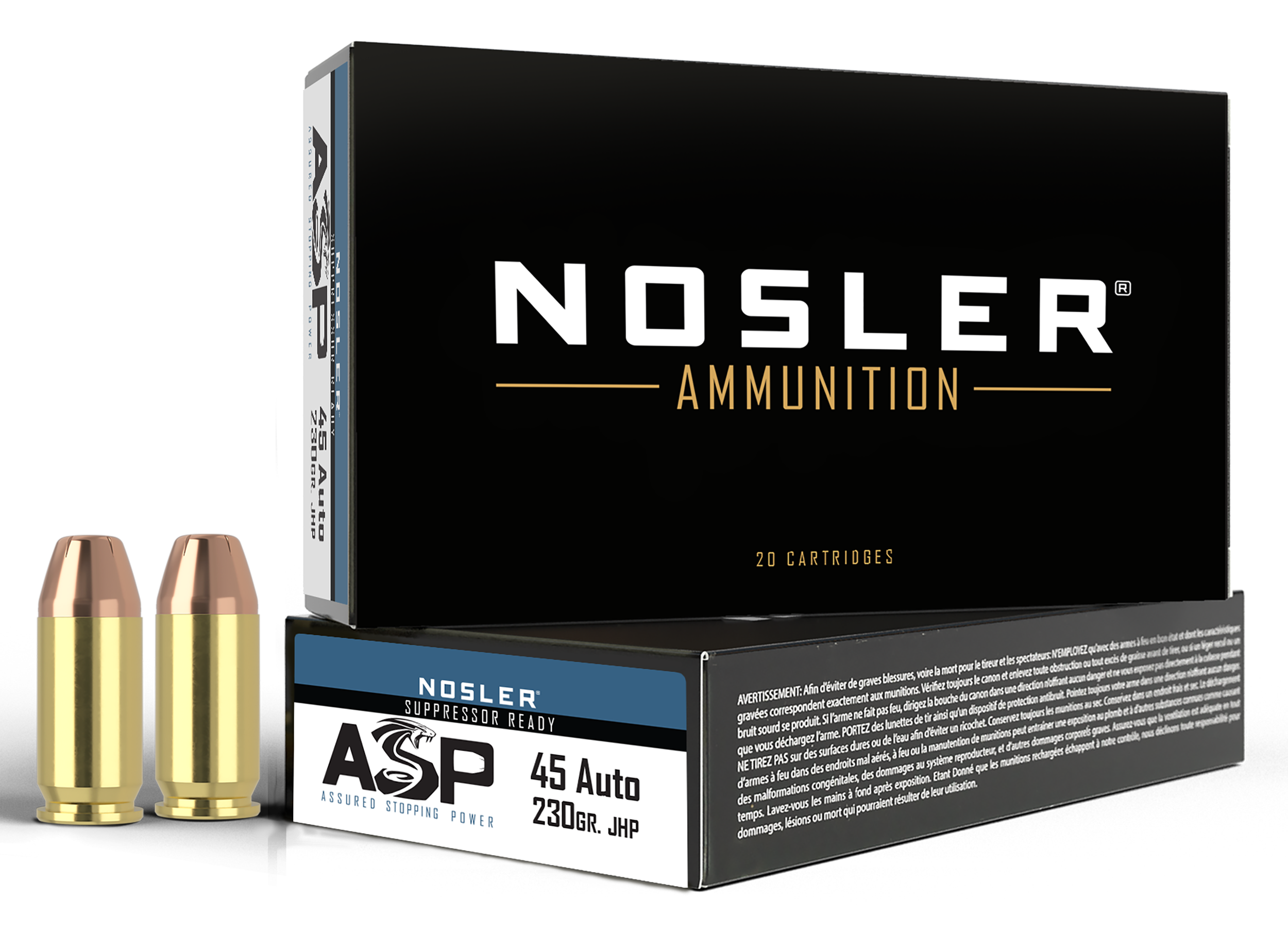 Nosler Assured Stopping Power 45 ACP 230gr JHP 50/Box - Box or Case