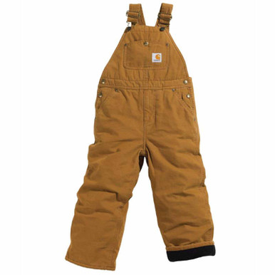 Carhartt Kid's Duck Bibs Overall/Quilt Lined BROWN 6