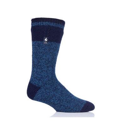 Heat Holders Men's RookBlock Twist Crew Socks Navy/Denim
