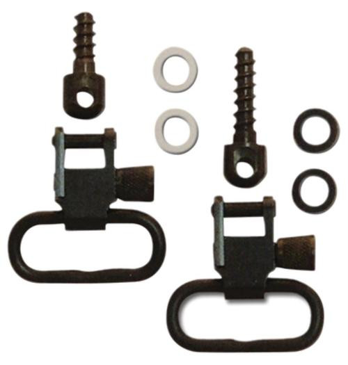 GrovTec , Wood Screw Forend Locking Swivel Set, Black Oxide Finish, Black, Includes (1) 1/2" and (1) 3/4" Wood Screw Sling Studs, (2) 1" GT Locking Swivels, (2) Spacers