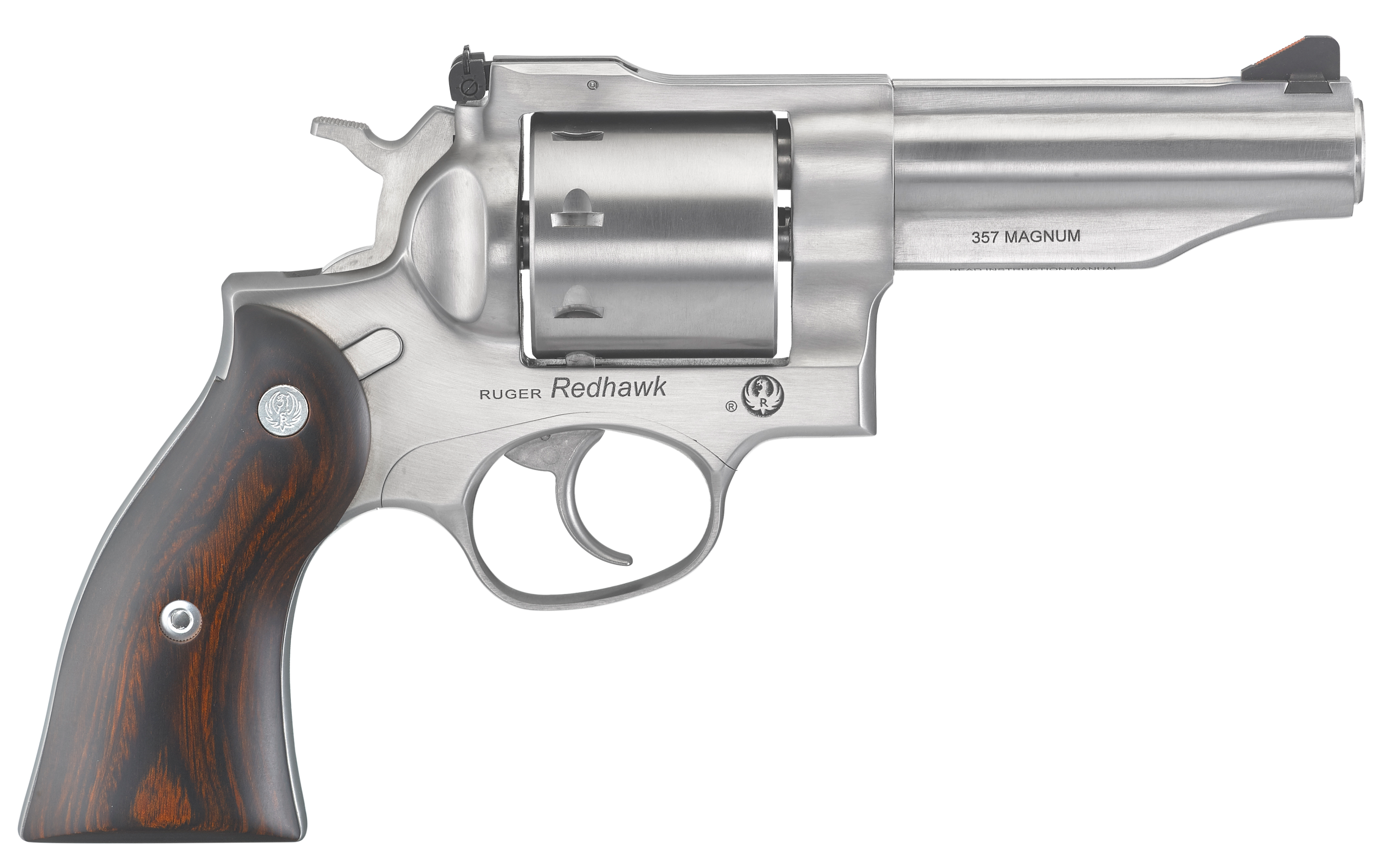 Ruger Redhawk MA Compliant Revolver 5059, 357 Mag, 4.20", Hardwood Grips, Satin Stainless Finish, 8rd