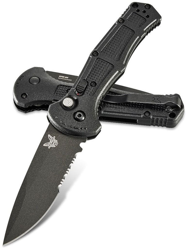 Benchmade Claymore Automatic Folding Knife w/Black ComboEdge CPM-D2 Drop Point Blade (9070SBK)