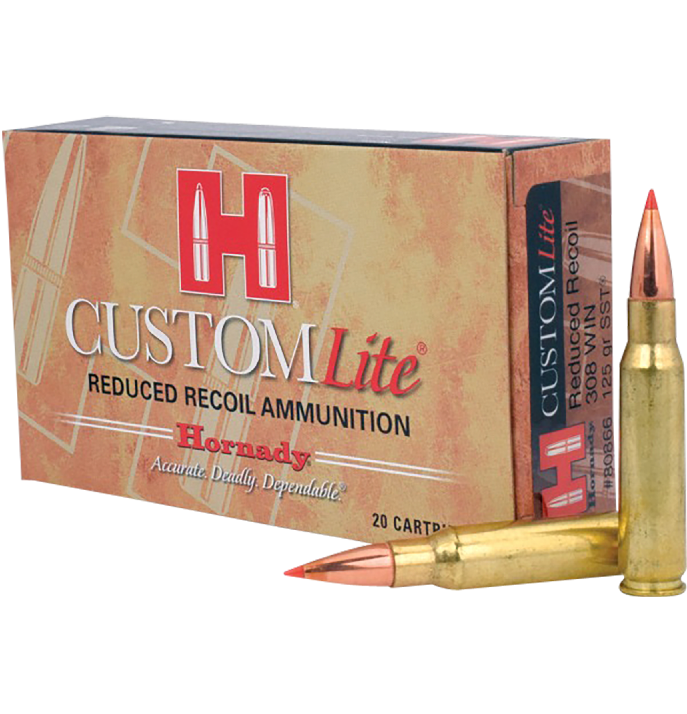 Hornady Custom Lite 308 Win 125gr SST - Box or Case