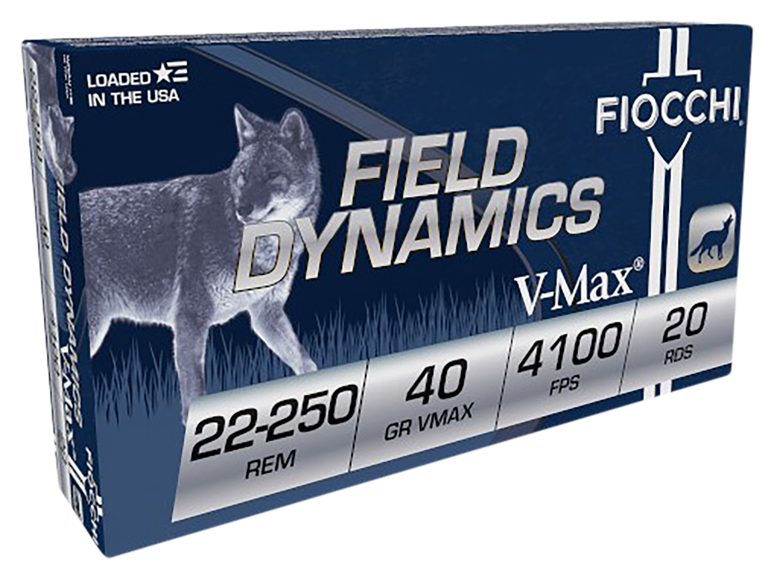 Fiocchi Field Dynamics 22-250 Rem 40gr Hornady V-Max 20/Box - Box or Case