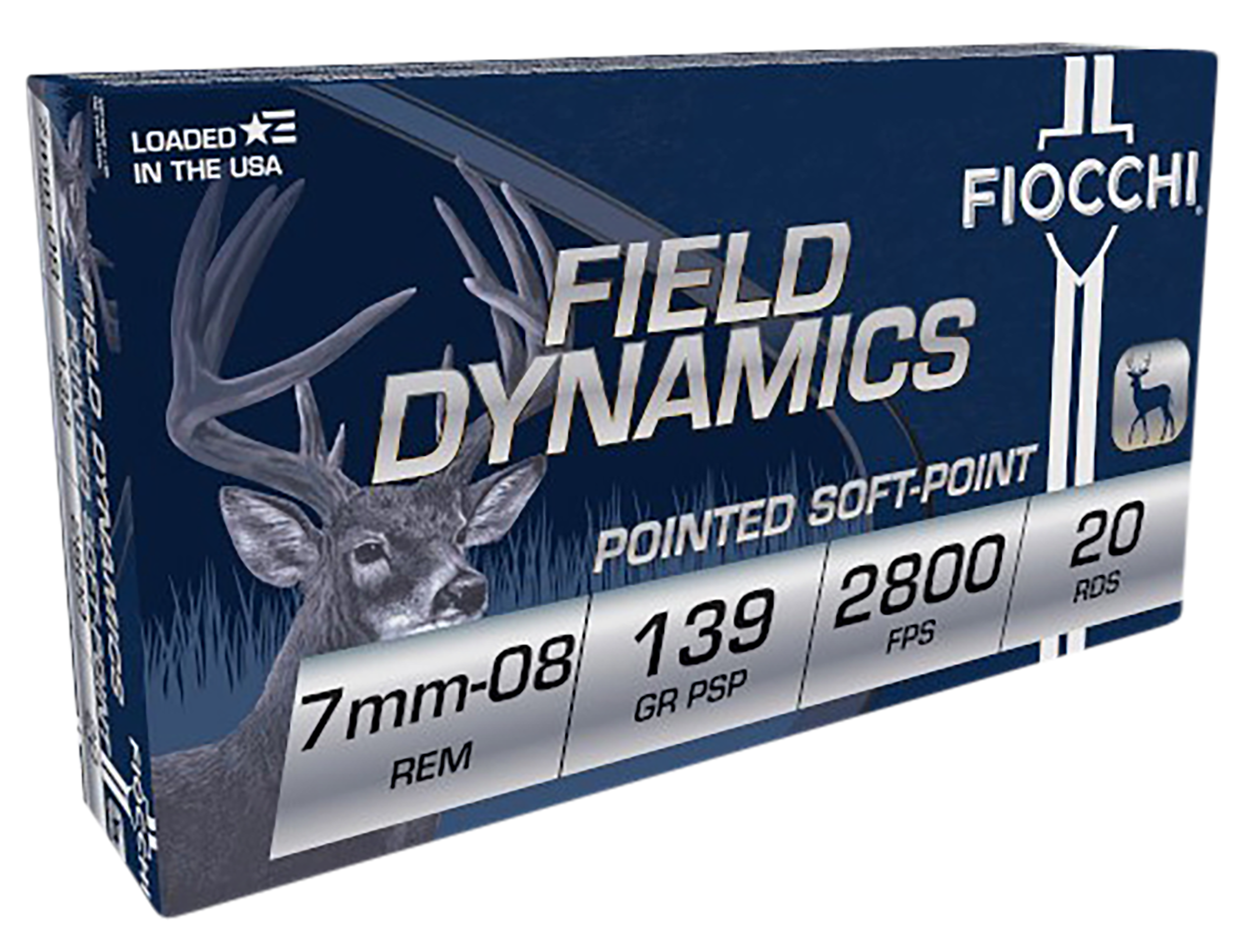 Fiocchi 7MM08B Field Dynamics 7mm-08 Rem 139gr Pointed Soft Point 20 Bx/10 Cs - Box or Case