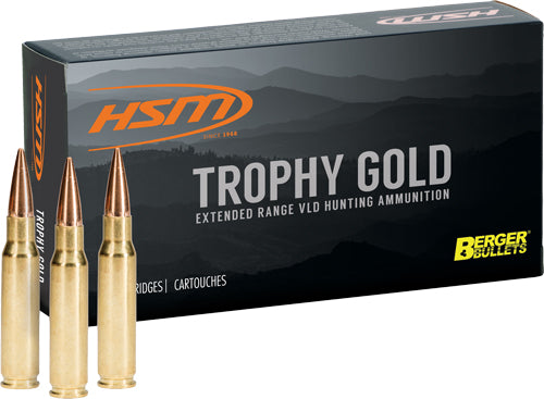 HSM .270 Weatherby Mag Trophy Gold Berger Match Hunting 130 grain Jacketed Hollow Point ammunition