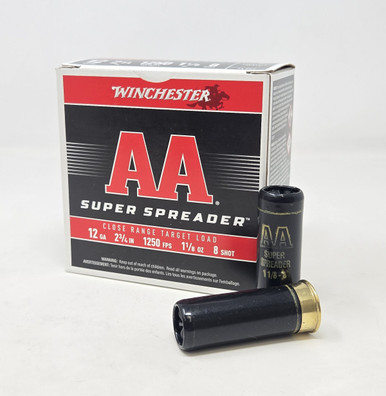 Winchester 12 Gauge Ammunition AA Super Spreader AAS128CASE 2-3/4" #8 Shot 1-1/8oz 1250fps CASE 250 Rounds