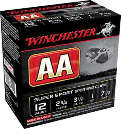 Winchester 12 Gauge Ammunition AA Super Sport AASCL127BOX 2-3/4" 7.5 Shot 1oz 1350fps 25 Rounds