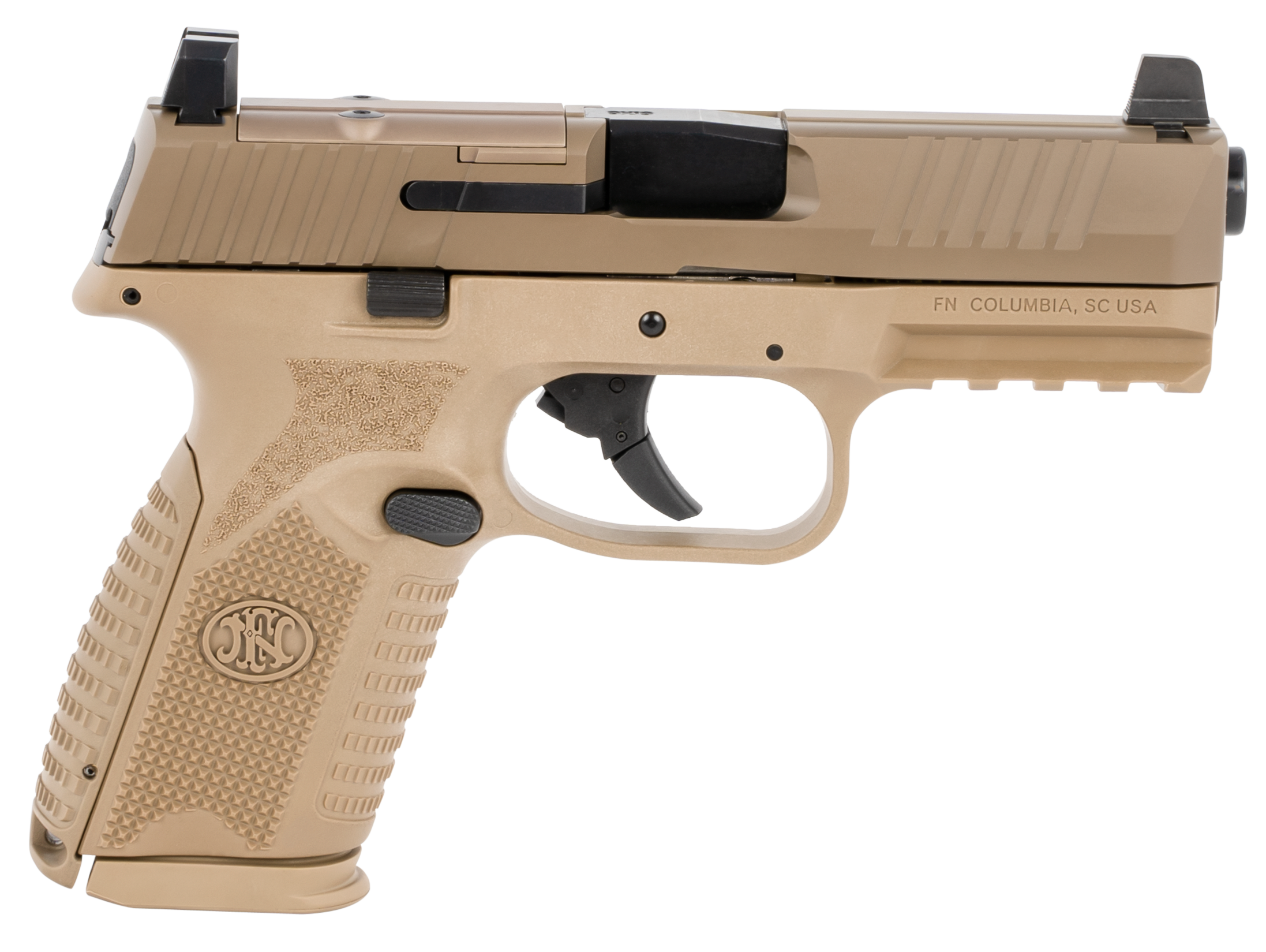 FN Herstal 509M MRD Pistol 66100741, 9mm, 4 in, FDE Polymer Grip, No Manual Safety, FDE Finish, 15 Rd