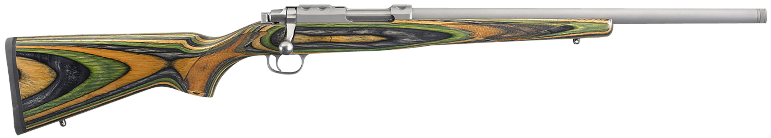 Ruger 77/17 Bolt Action Rifle 7220, 17 Hornet, 18.50", Green Mountain Laminate Stock, Matte Stainless Finish, 6 Rds
