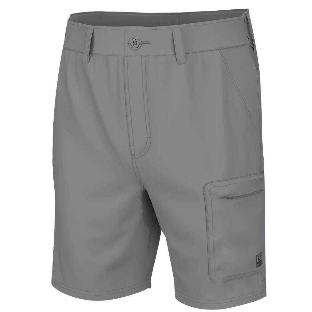 Huk Next Level SPF Rated Fishing Shorts 7 Inch Overcast Grey L