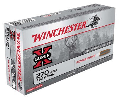 Winchester .270 WSM Super-X Power-Point 150 grain Pointed Soft Point ammunition 3150 FPS