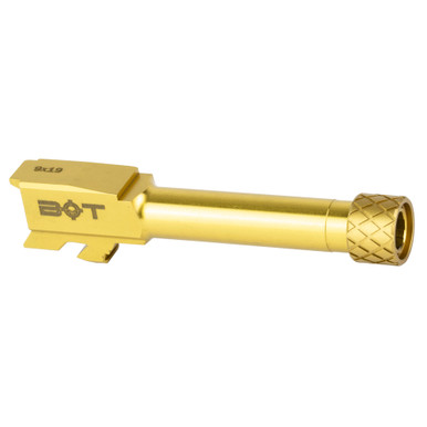 Backup Tactical Glock 43/43X 9MM Threaded Barrel - Gold Titanium Nitride (FDE) Finish, 1/2"x28 Threaded