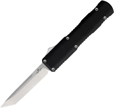 Bear & Son Cutlery Bear Ops OTF - 3.50" Sanvick 14C28N Steel Tanto Blade, 6061 Black Anodized Aluminum Handles