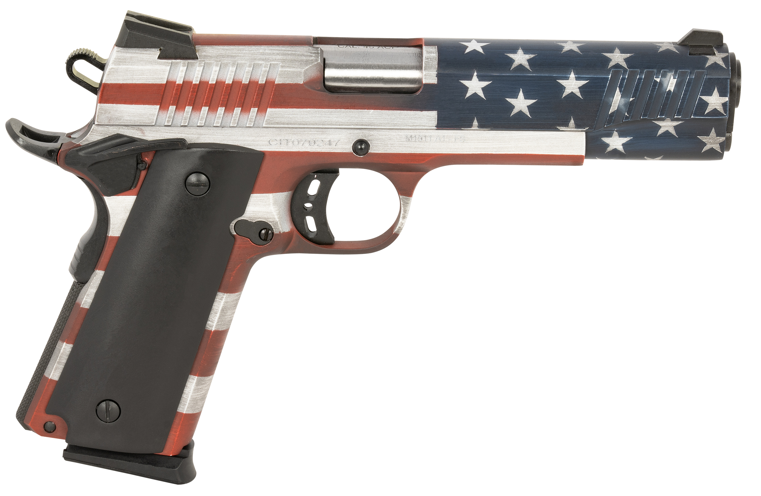 Citadel 1911-A1 Government SAO Pistol CIT45FSPUSA, 45 ACP, 5", American Flag Cerakote, 8 Rds