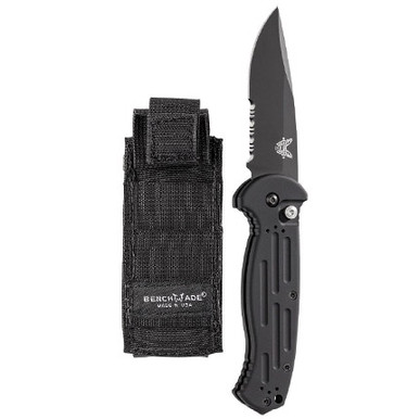 Benchmade AFO II AUTO Folding Knife - 3.56" Black Combo Blade, 154CM, Aluminum Handles