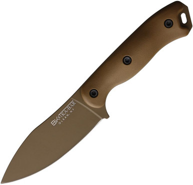 KA-BAR Becker BK19 Nessmuk Fixed Blade Knife - 4.312" 1095 Tan Nessmuk Blade, Tan Ultramid Handles, Polymer Sheath