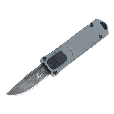 Boker Plus USB OTF Limited Edition Gray Chasis - 1.77" D2 Black Stonewash Blade,Gray Handle