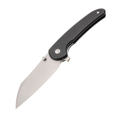 Glow Rhino Lightbringer Linerlock Knife - 3.5" Satin Nitro-V Blade, Tritium-filled Thumb Stud, Black G10 Handles