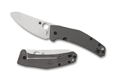 Spyderco SpydieChef Folding Knife - 3.32" LC200N Satin Plain Blade, Gray Titanium Handles