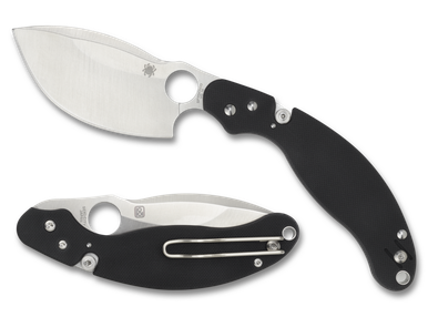 Spyderco Parata Stop Lock Folding Knife - 3.46" VG-10 Satin Plain Blade, Black G10 Handles - C231GP