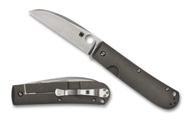 Spyderco Marcin Slysz SwayBack Folding Knife 3.53" CTS-XHP Stonewashed Wharncliffe Blade, Titanium Handles - C249TIP
