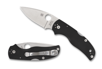 Spyderco Native 5 Folding Knife - 3" S30V Satin Plain Blade, Black G10 Handles