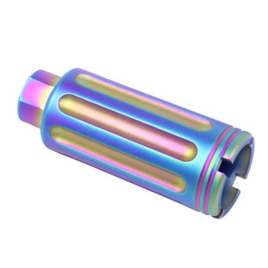 Guntec USA AR-15 Slim Line Cone Flash Can Gen 2 - Gloss Rainbow PVD Finish