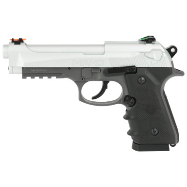 Crosman Mako CO2 Powered Blowback BB Pistol - Semi Automatic, Silver Metal Slide and Steel Barrel, 20 Round Drop Out Magazine, Fiber Optic Sights, 450 Feet Per Second