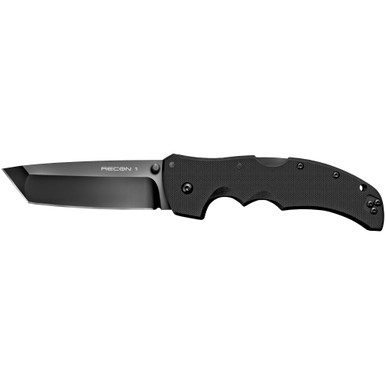 Cold Steel Recon 1 Tanto Folding Knife - 4" S35VN Black DLC Plain Blade, Black G10 Handles
