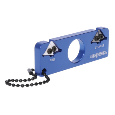 Cold Steel Dual Edge Pocket Knife Sharpener - 2.95" Overall Length, Aluminum Body, Blue
