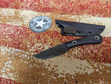 Black Knight Blades Stalker EDC Lite Fixed Blade - 2.5" 8670 Steel Plain Edge Blade, Black G10 Handle, Kydex Sheath
