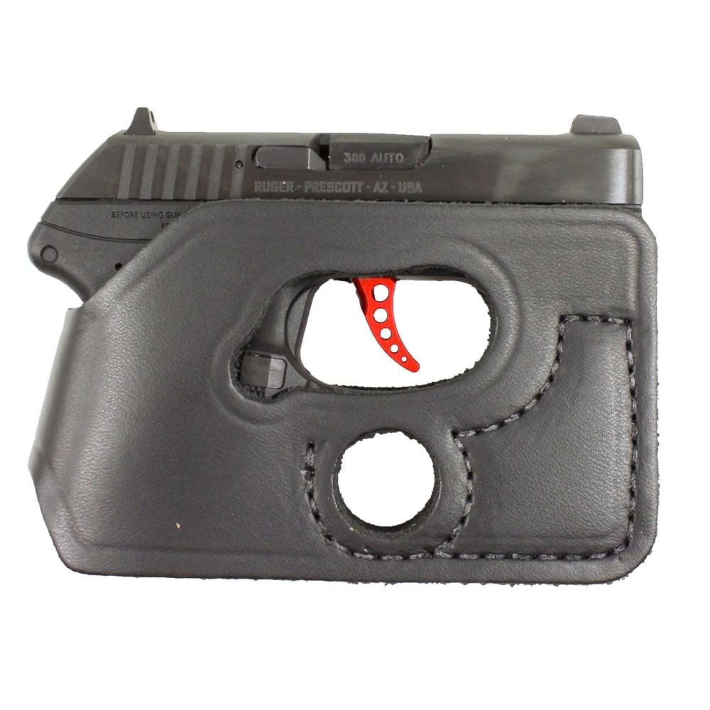DeSantis Pocket Shot Ambidextrous Holster Ruger LCP 380 Crimson Trace LG-431 Black Leather