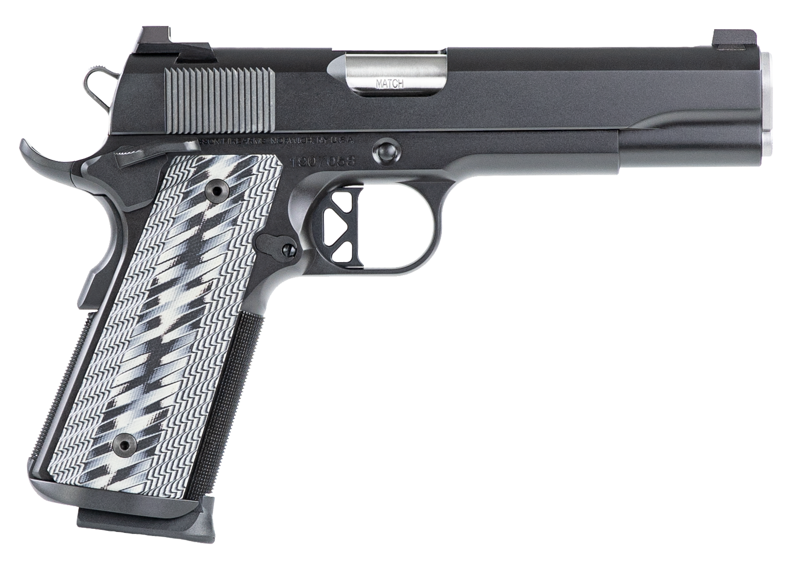 Dan Wesson Valor 1911 Pistol 01823, 45 ACP, 5", Black Duty Finish, Gray G10 Grips, Contrast Sights, 8 Rds