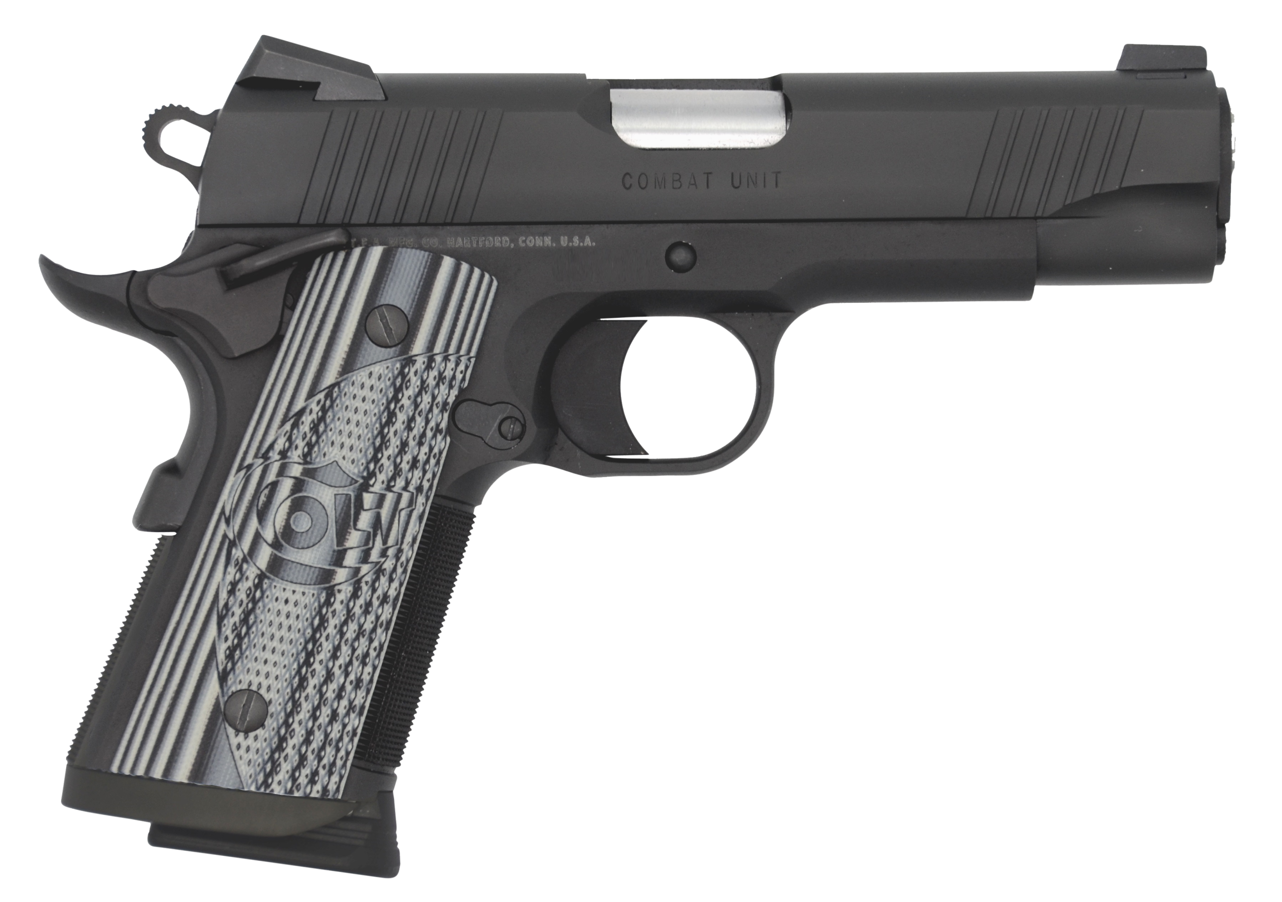 Colt Combat Unit CCO Pistol O9840 CCU, 45 ACP, 4.25", Gray G10 Grip, Black Finish, 7 Rd