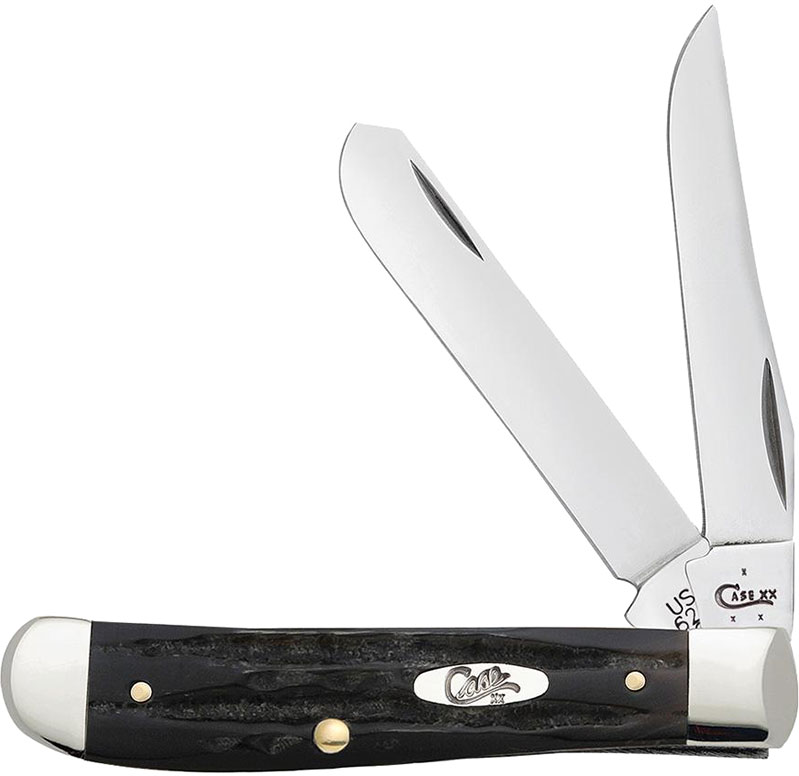 Case Knives Jigged Buffalo Horn Mini Trapper Knife (65016)