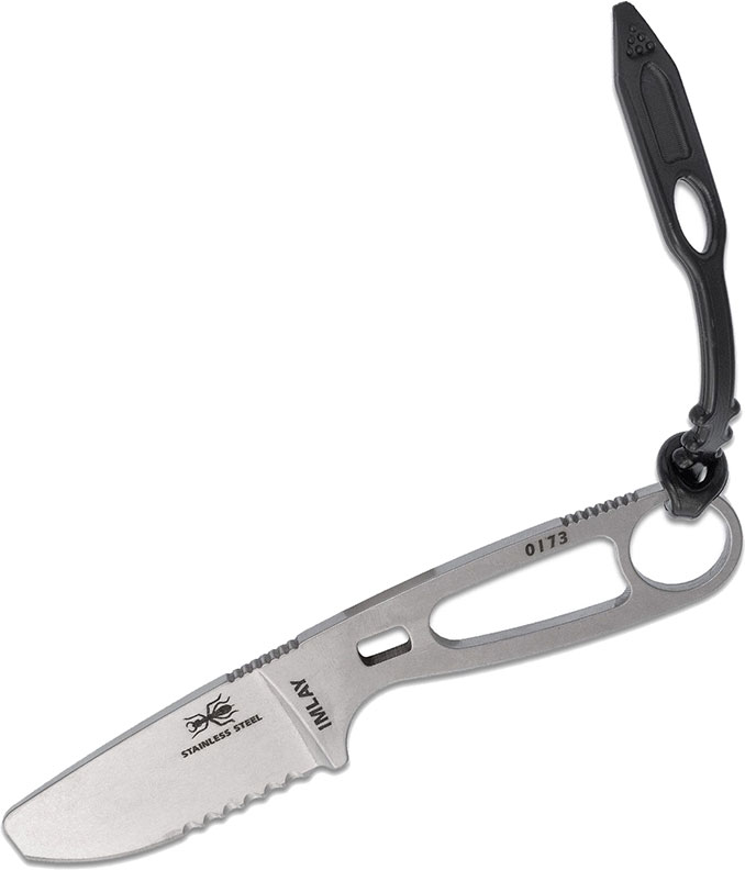 ESEE Knives Imlay Rescue Knife w/Serrated Edge, Blunted Tip, Skeletonized Grip, and Orange Sheath (ESEE-IMLAY-OR)