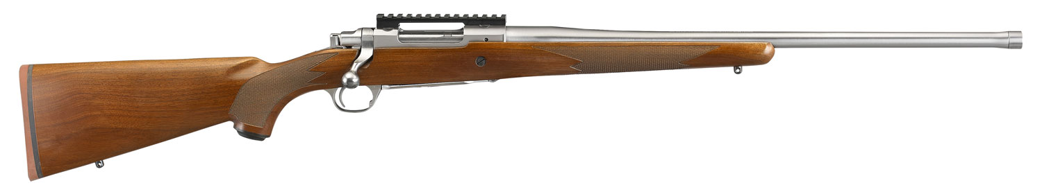 Ruger Hawkeye Hunter Bolt Action Rifle 57125, 204 Ruger, 24", Walnut Stock, Satin Stainless Finish, 5 Rds