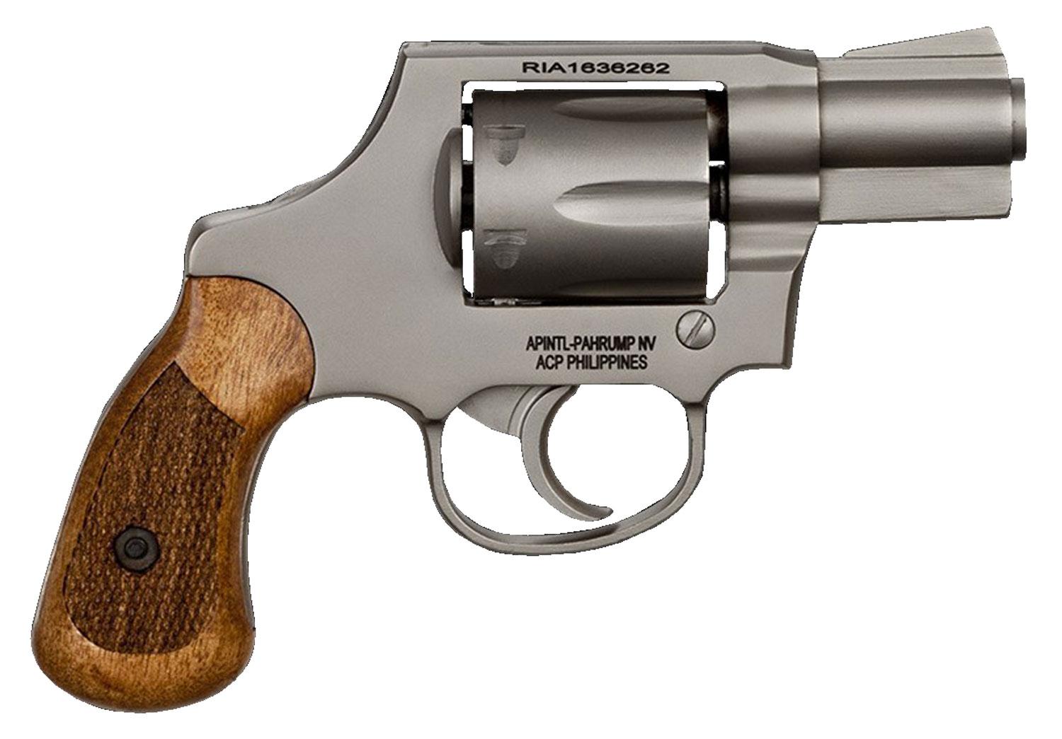 Rock Island Armory M206 SA/DA Revolver 51289, 38 Special, 2", Wood Grips, Matte Nickel Finish, 6rd