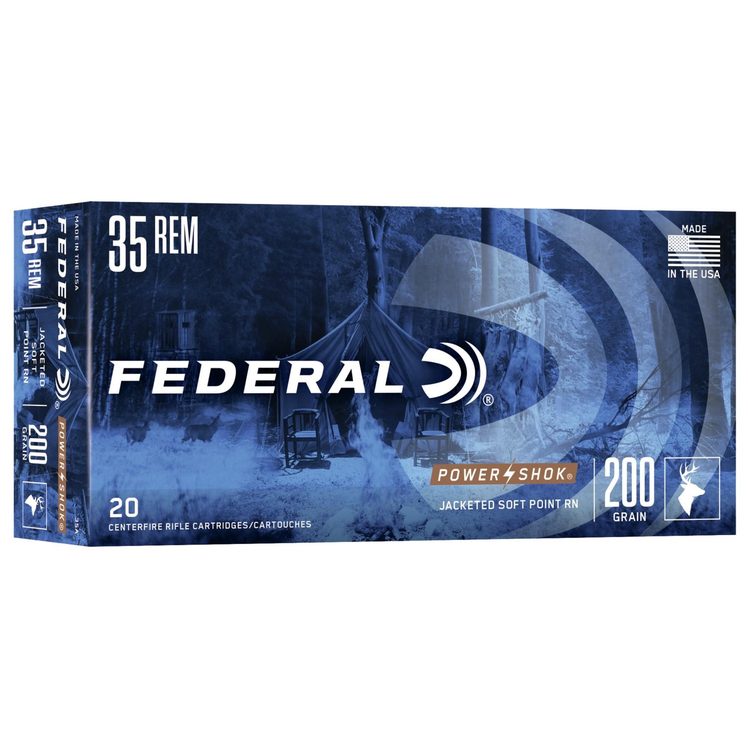 Federal .35 Remington PowerShok 200 grain Soft Point ammunition 2080 FPS