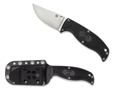 Spyderco Enuff Clip Point Fixed- 2.75" VG10 Plain Blade, Black FRN Handles - FB31CPBK